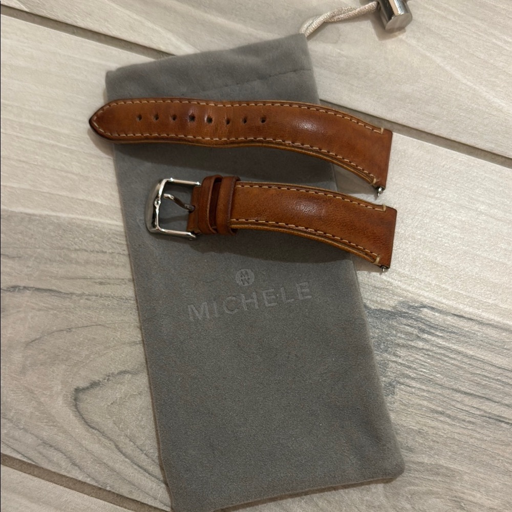 Brown Leather Strap 20 by Michele Watches